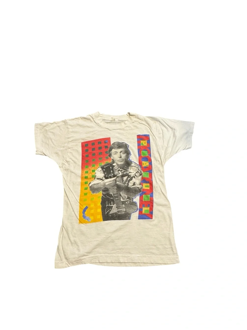 Vintage Paul McCartney 89-90 World Tour T Shirt SZ LG - Picture 1 of 5